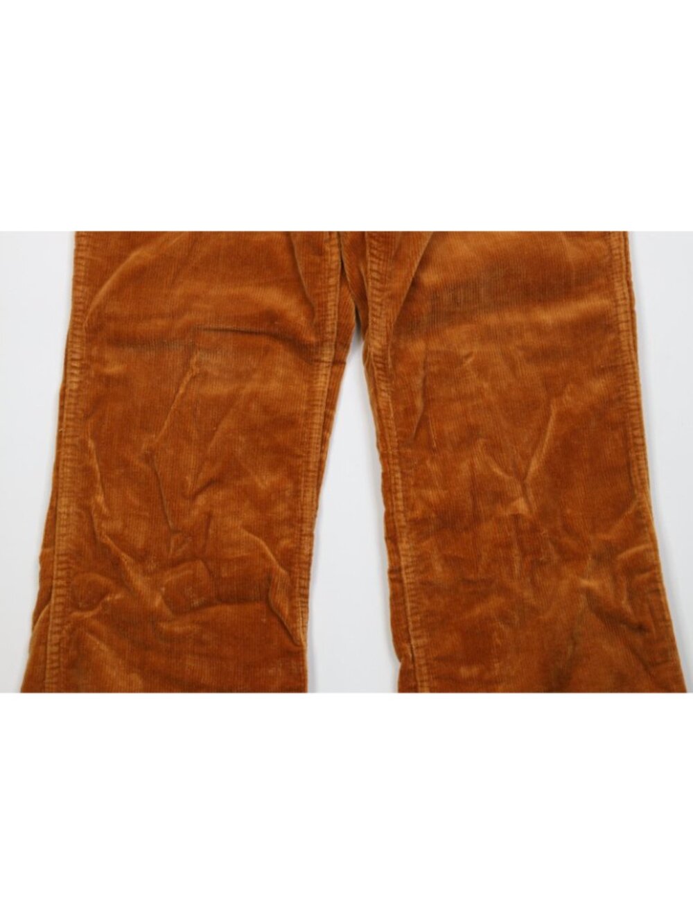 Vintage 70s Streetwear Mens 29x30 Faded Corduroy Wide Leg Pants Orange Brown - Picture 3 of 12